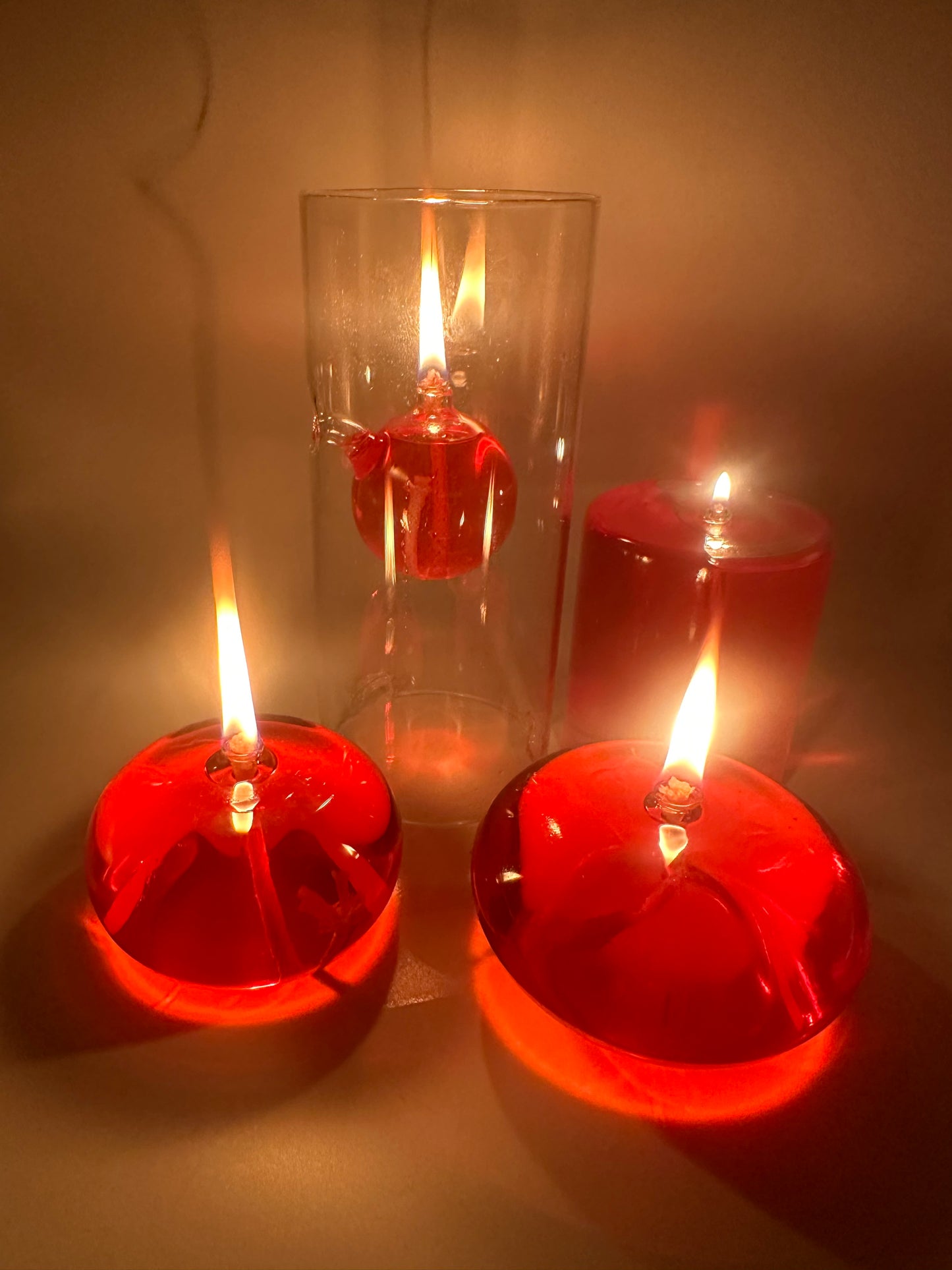 Cylindrical Glass Oil Burner