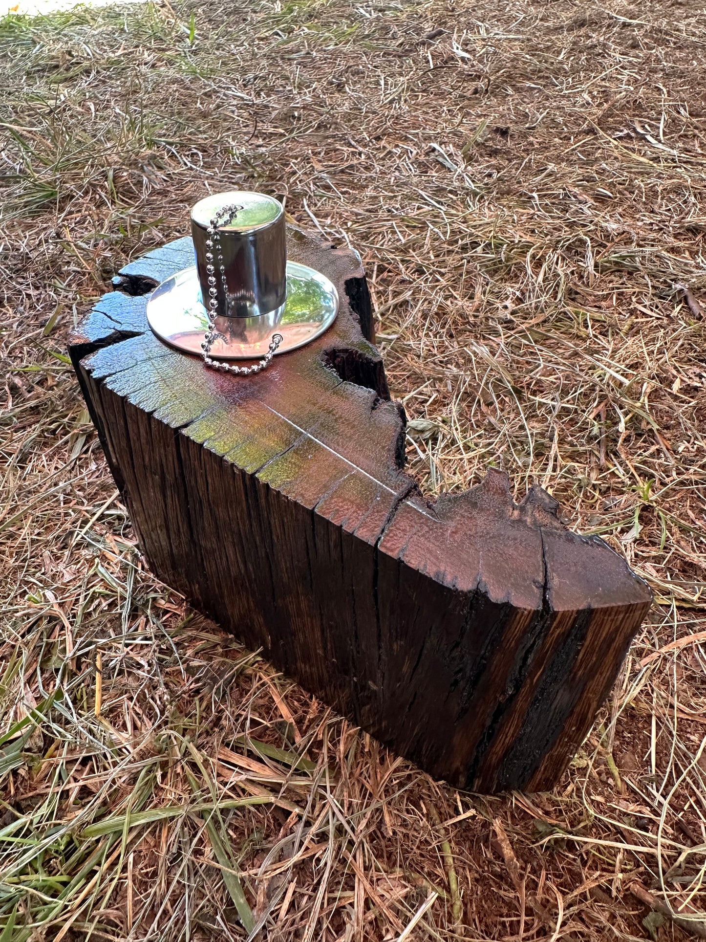 Recycled Wooden Oil Burner Large 51