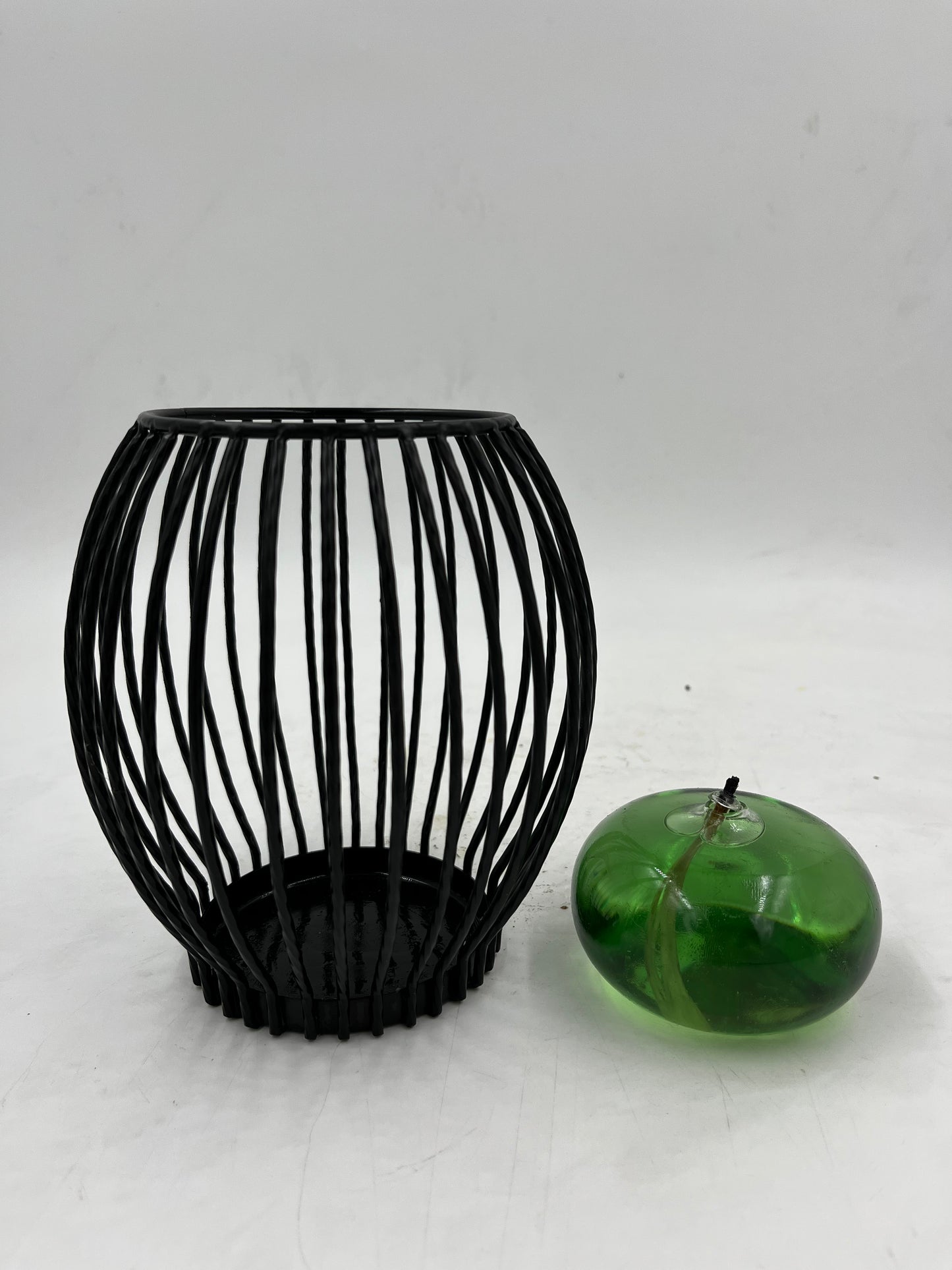 Glass Oil Burner + Holder (Cage) Mosquito-Repellent