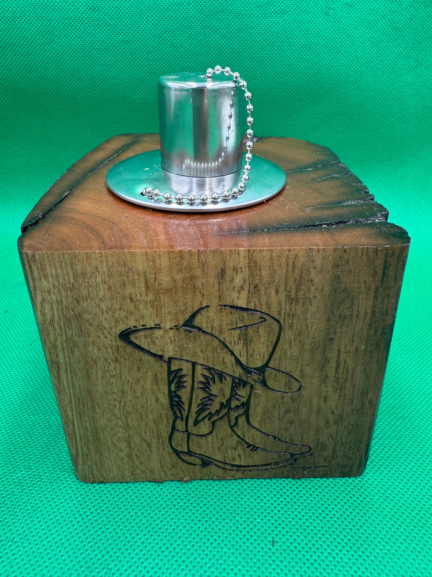 Recycled Wooden Oil Burner Small 26 “Cowboy”