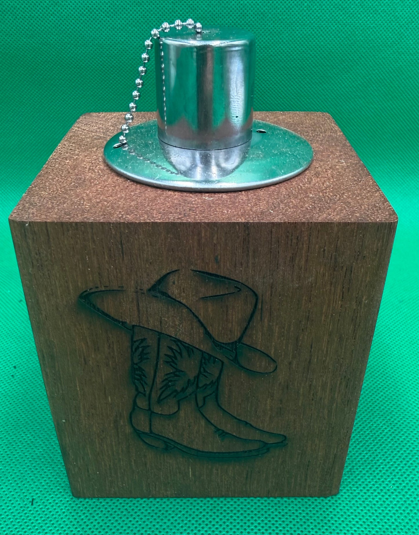 Solid Kwila/Merbau Wooden Oil Burner Small Boot & Hat 80